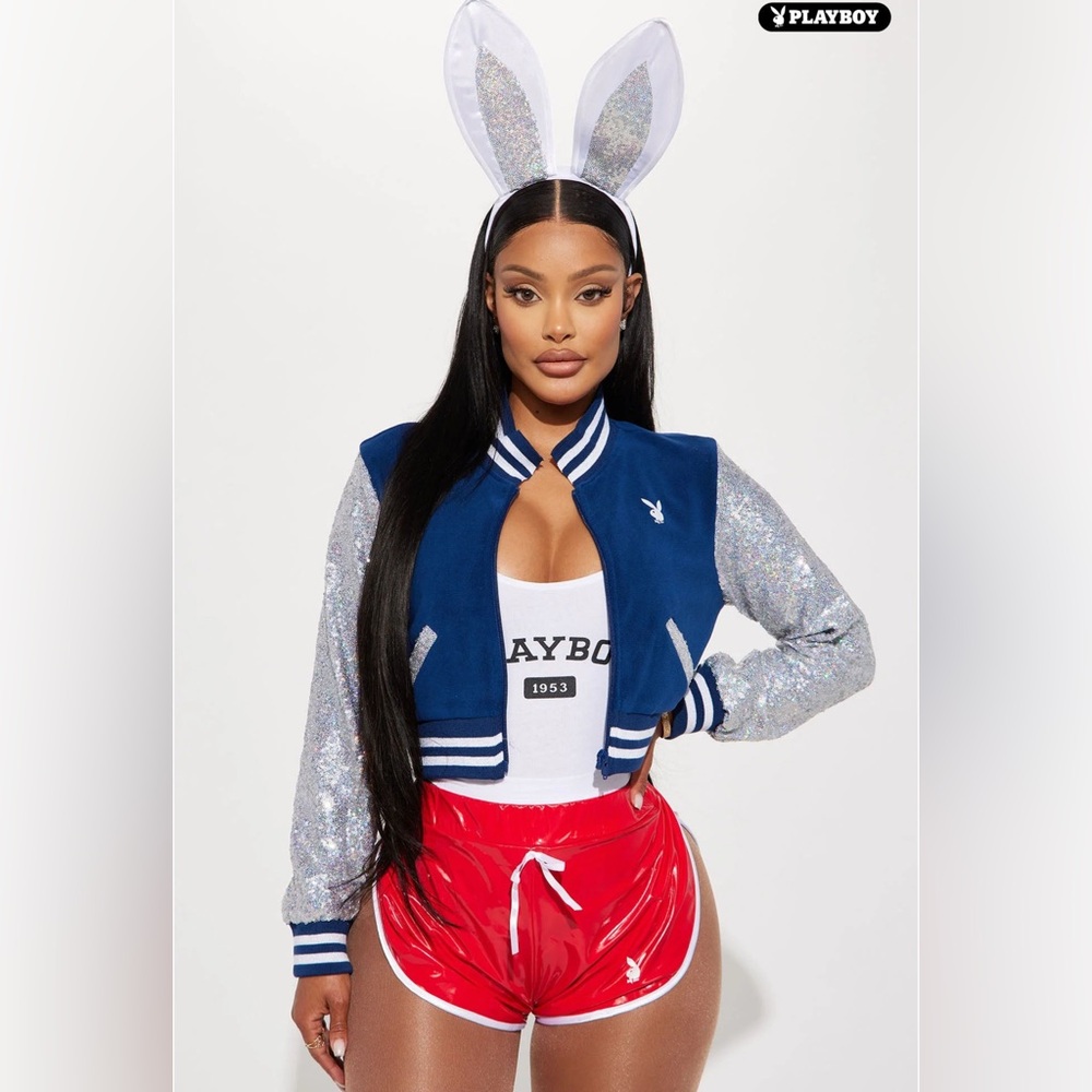 Sexy women’s Playboy Halloween costume with bling